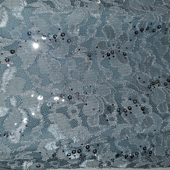 Ignite Evenings Lace V-neck Capelet Gown with sequin accents - Picture 3 of 3